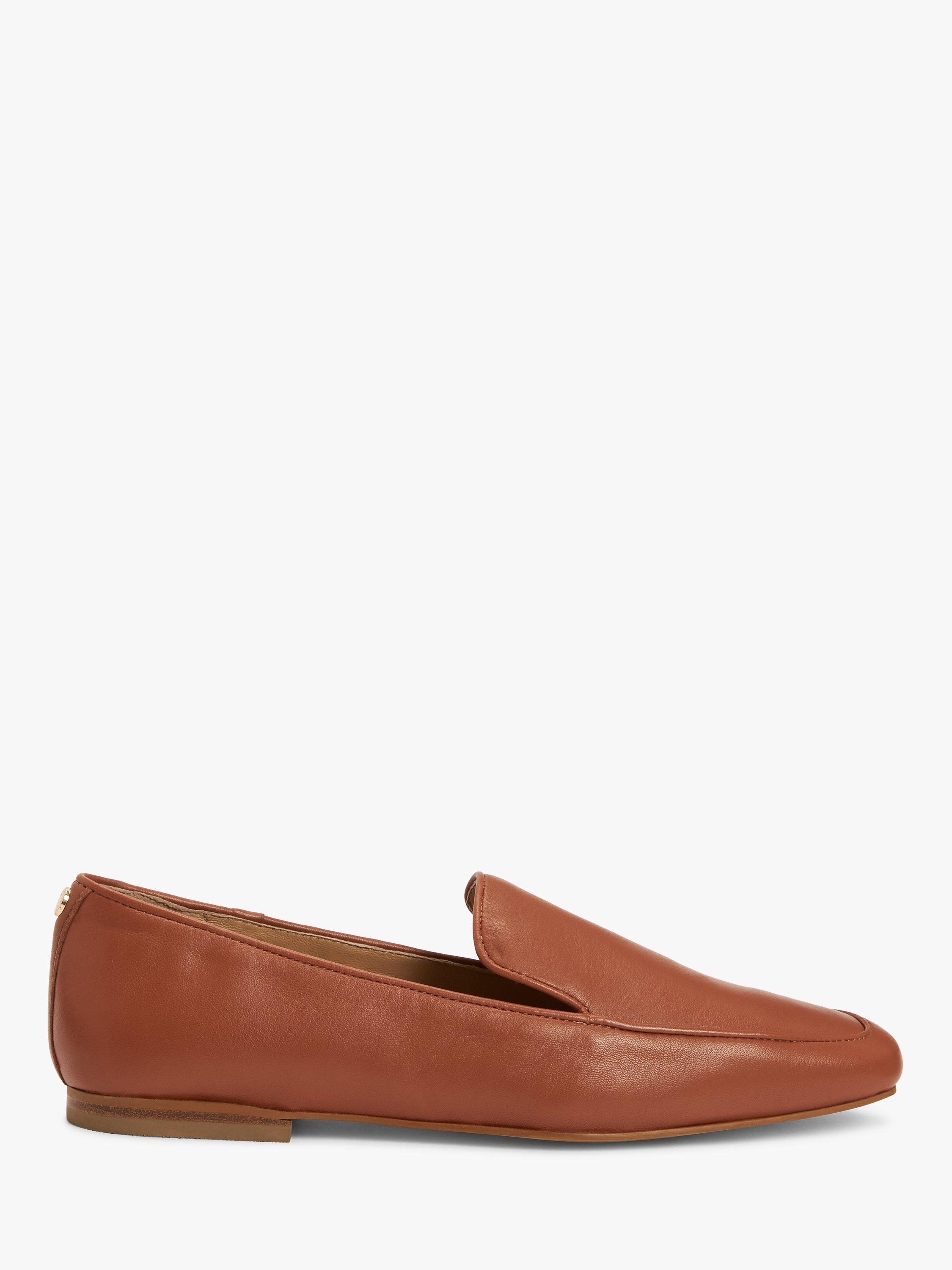John Lewis Genie Leather Loafers, Rust Sheep Volta