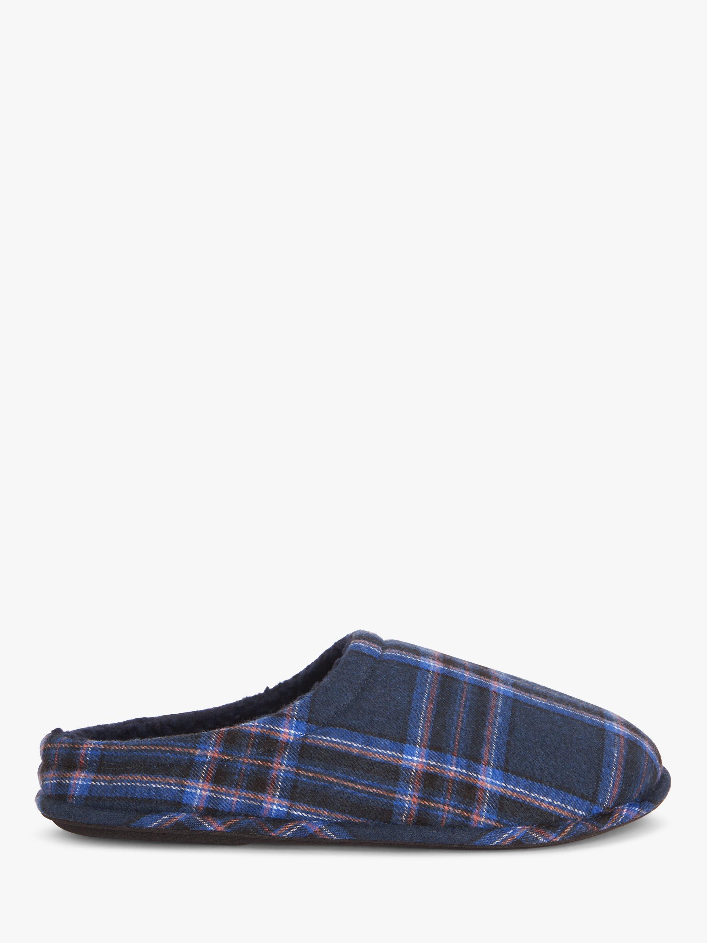 John Lewis Faux Fur Check Mule Slippers
