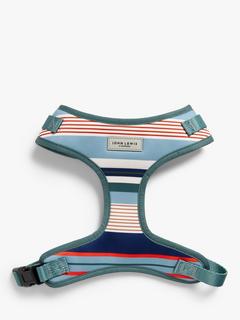 John Lewis Stripe Pet Harness, Blue, Small