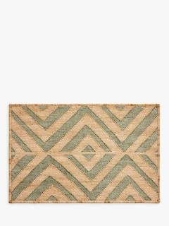 John Lewis Irregular Triangles Door Mat, Green, L60 x W40cm