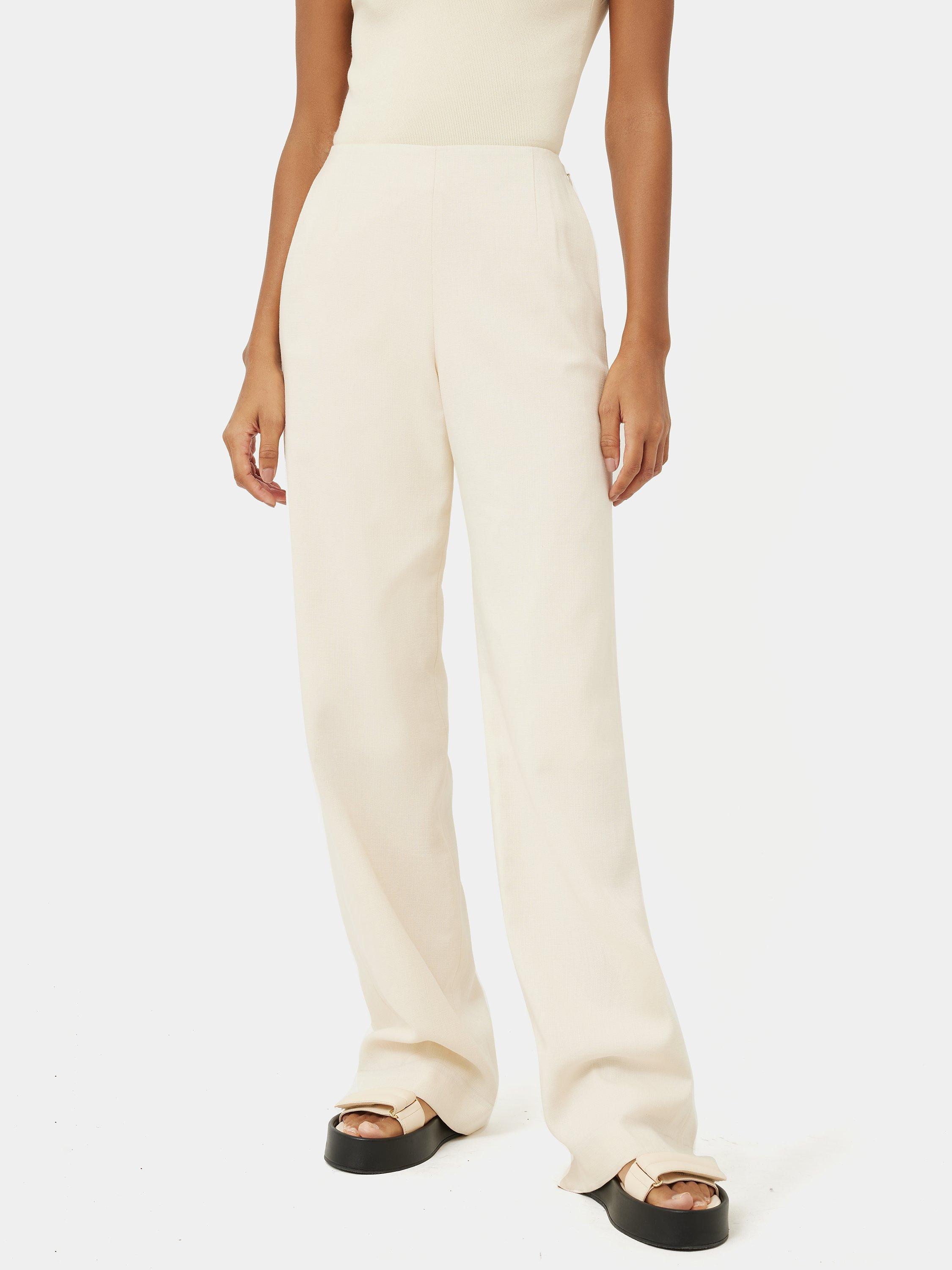 Jigsaw Hopsack Blake Trousers, Cream