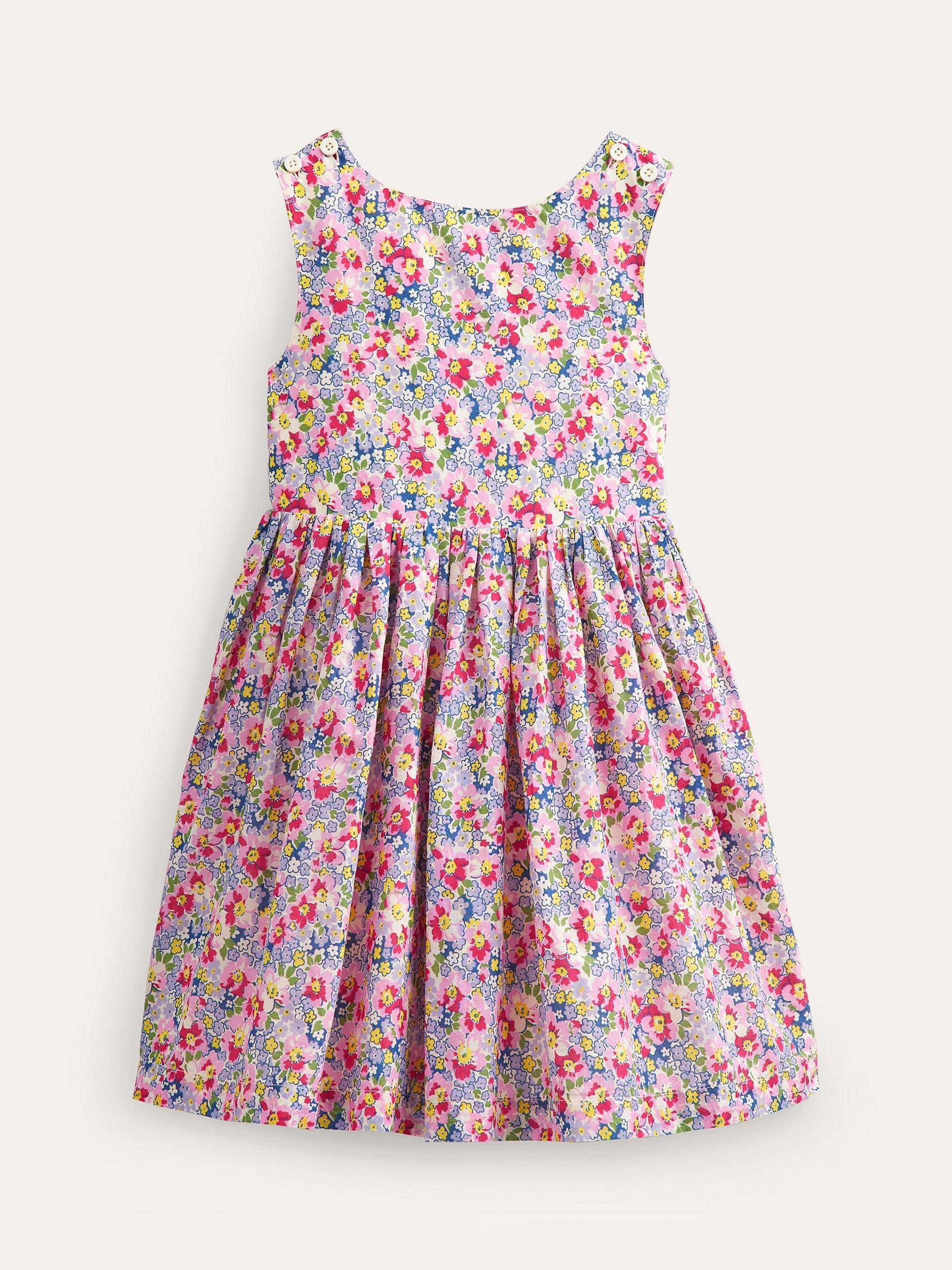 Mini Boden Kids' Cross-Back Pot Pourri Dress, Multi
