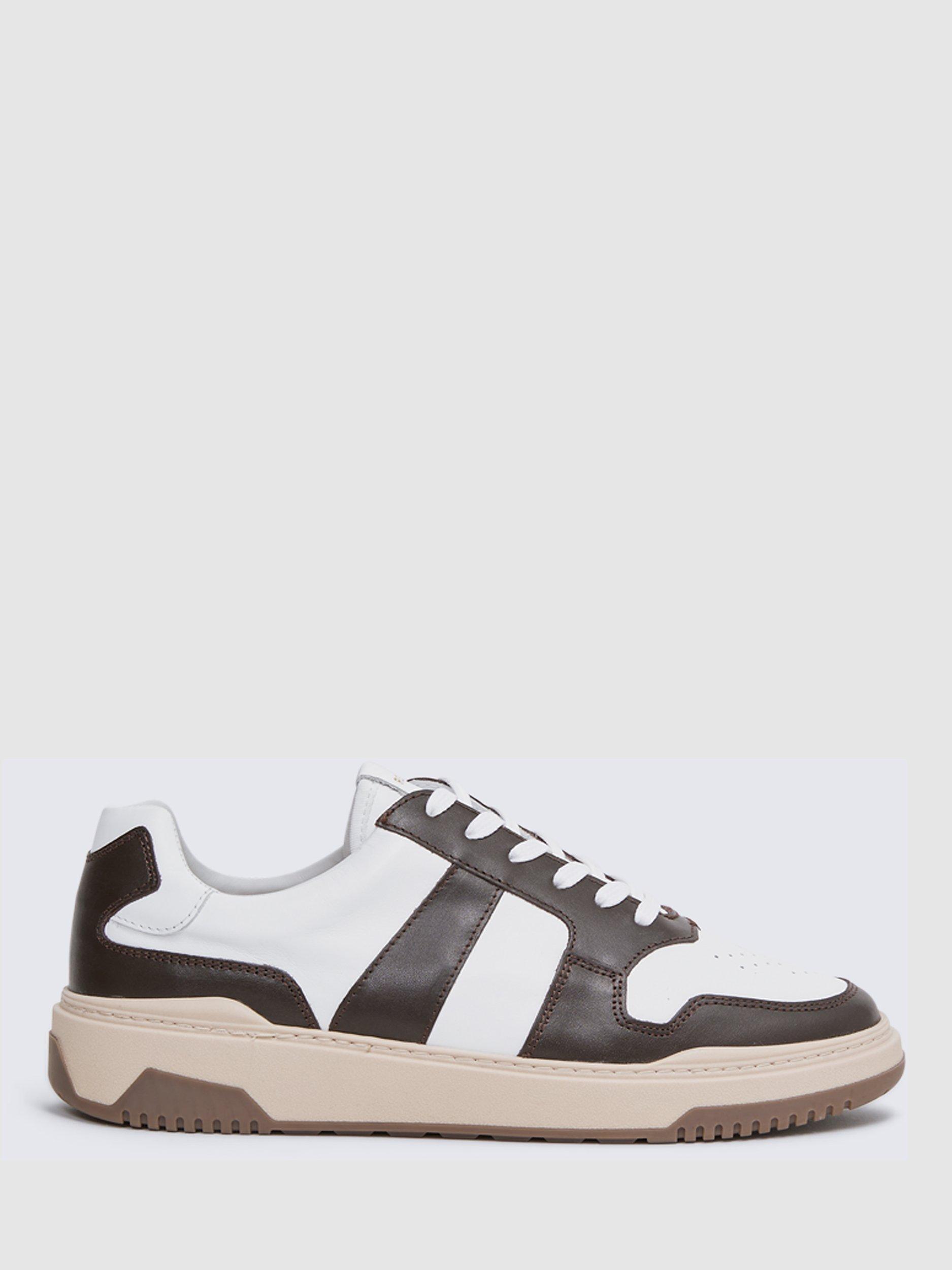 Reiss Arlo Low Top Trainers, Brown