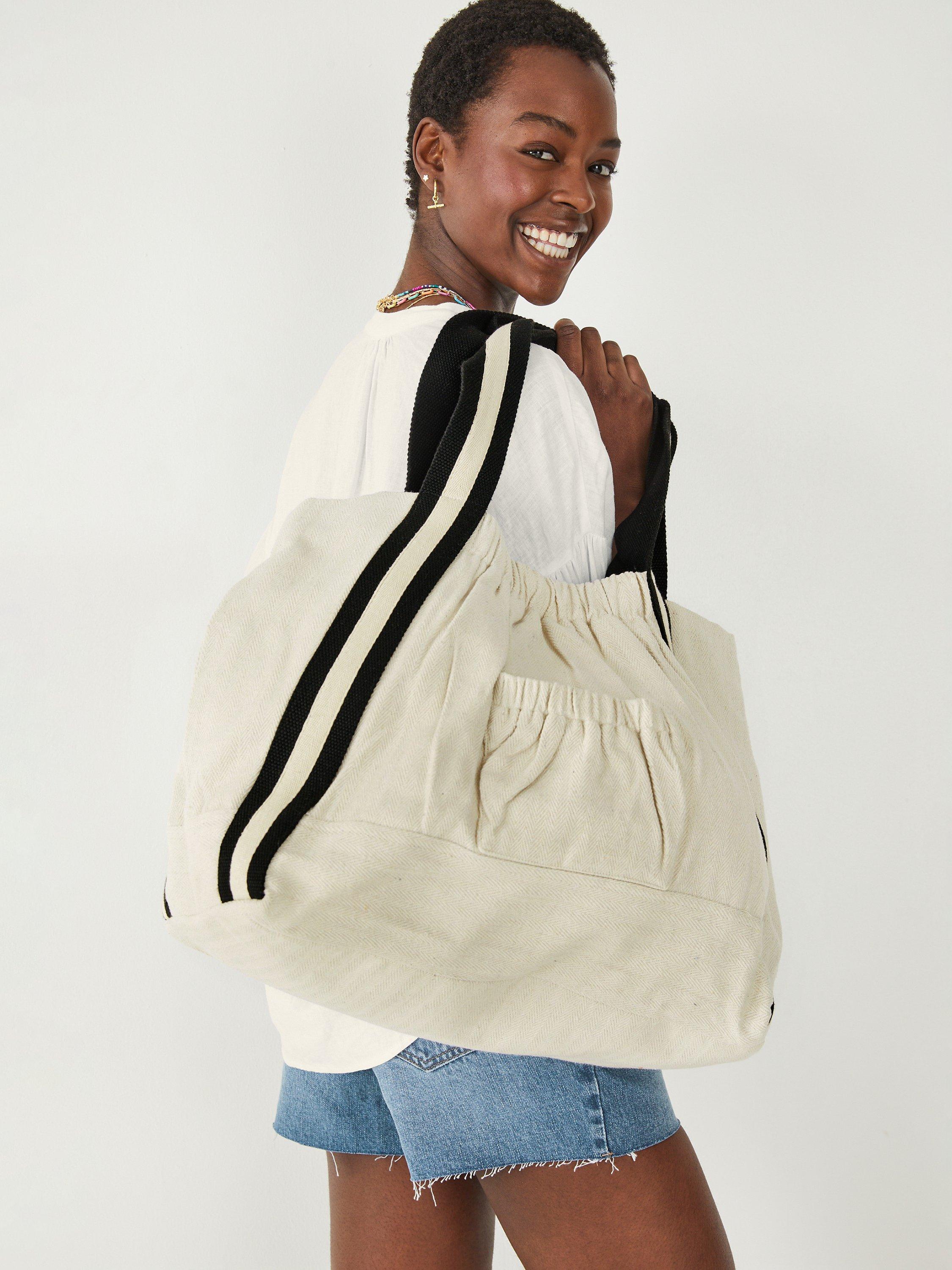 HUSH Melanie Canvas Tote Bag, Ecru