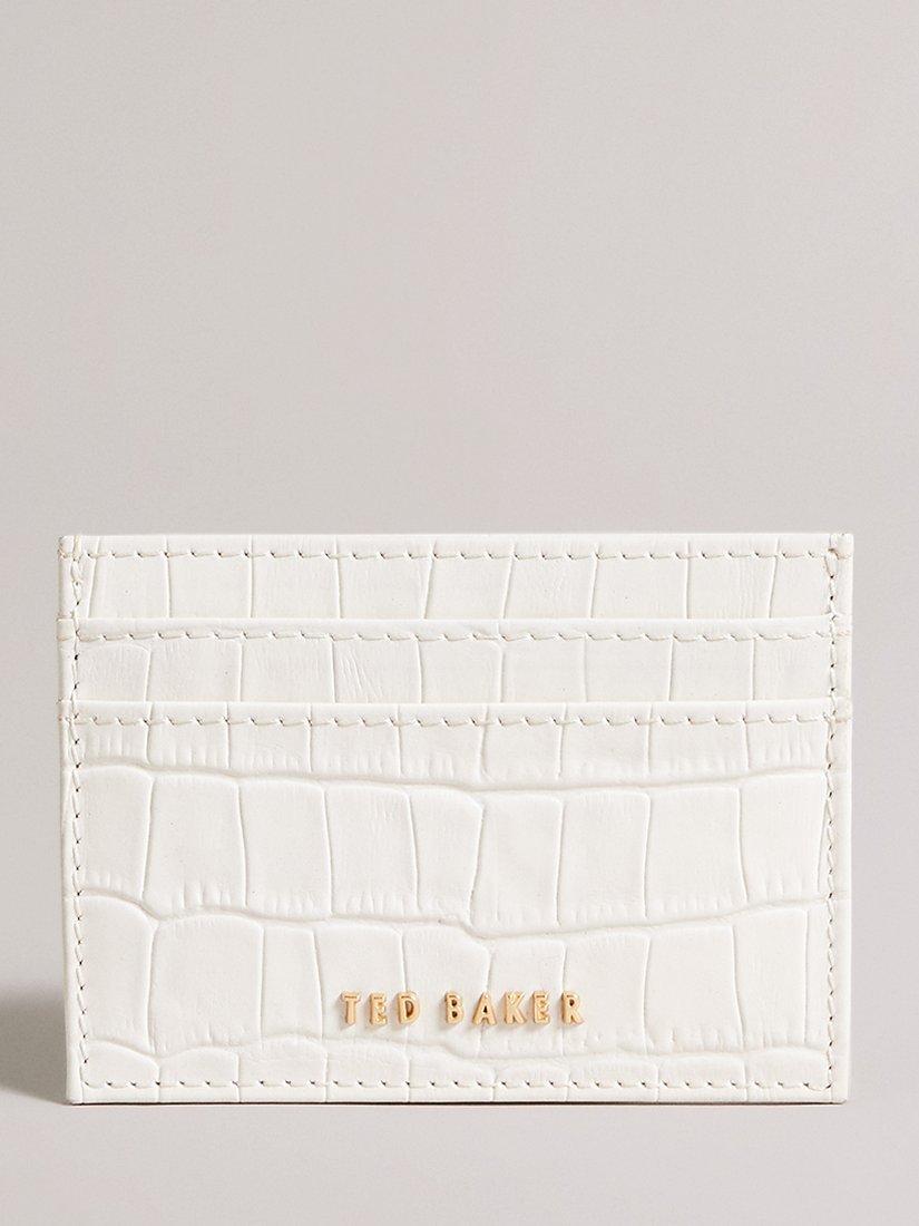 Ted Baker Crokina Imitation Croc Card Holder, Ecru, One Size