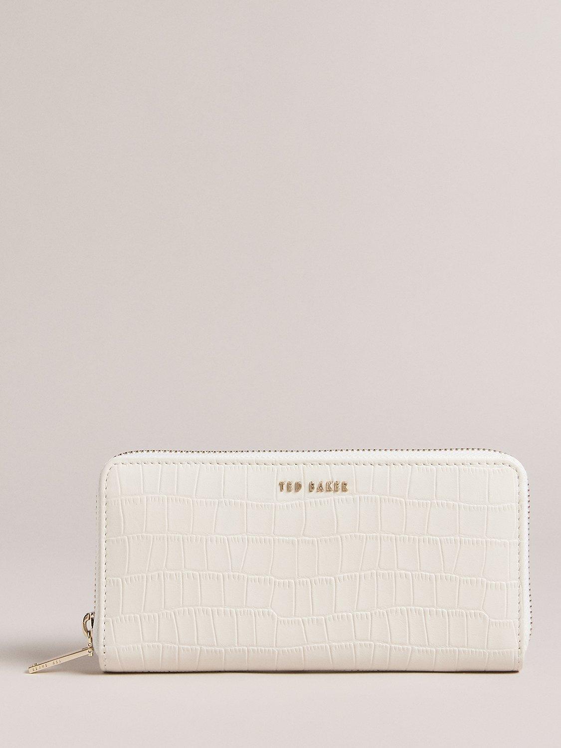 Ted Baker Croken Textured Leather Zip Around Purse, Ecru, One Size