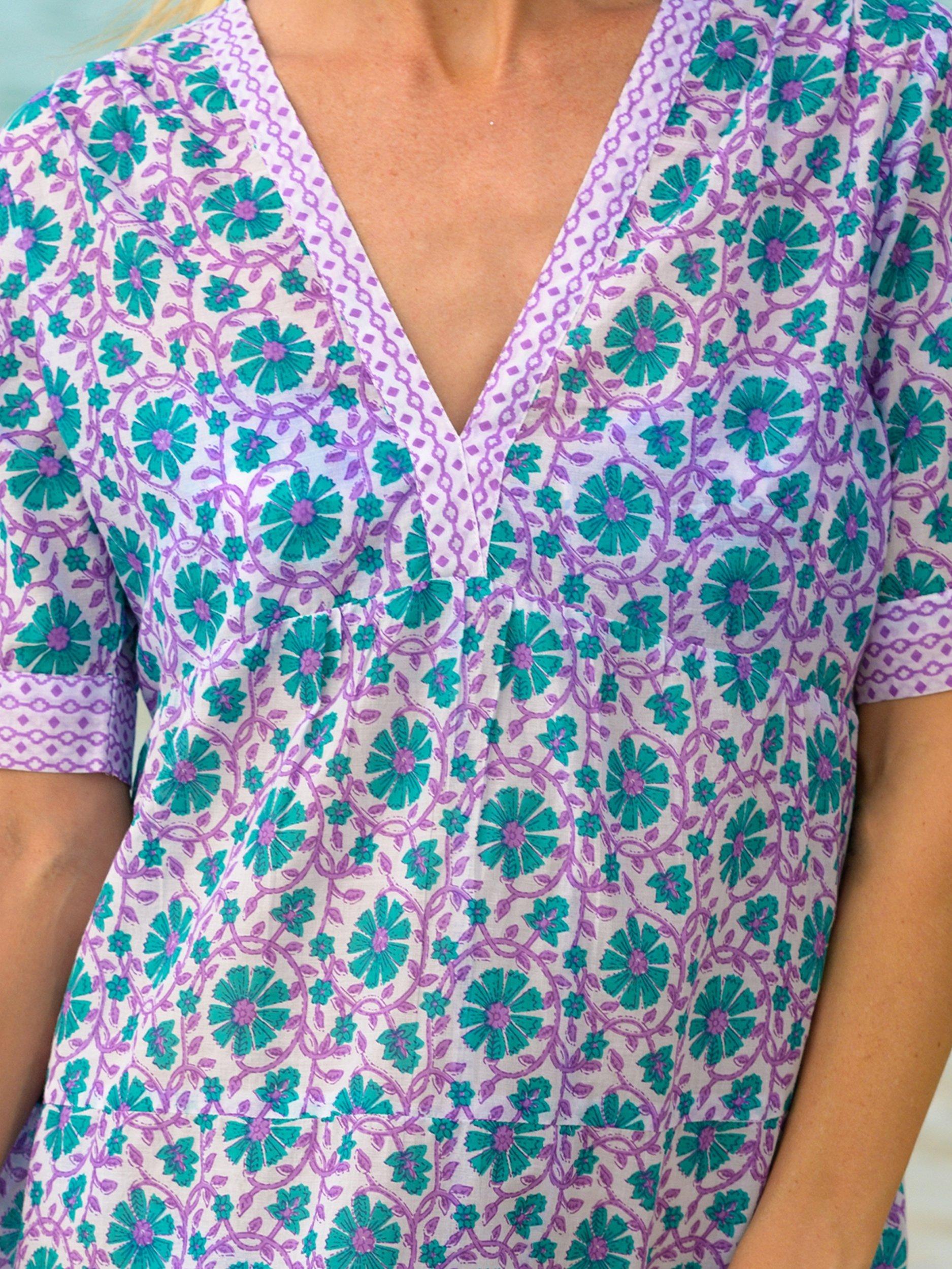Product image 3 of 4, which shows Aspiga Santorini Mini Dress, Green/Lilac, S