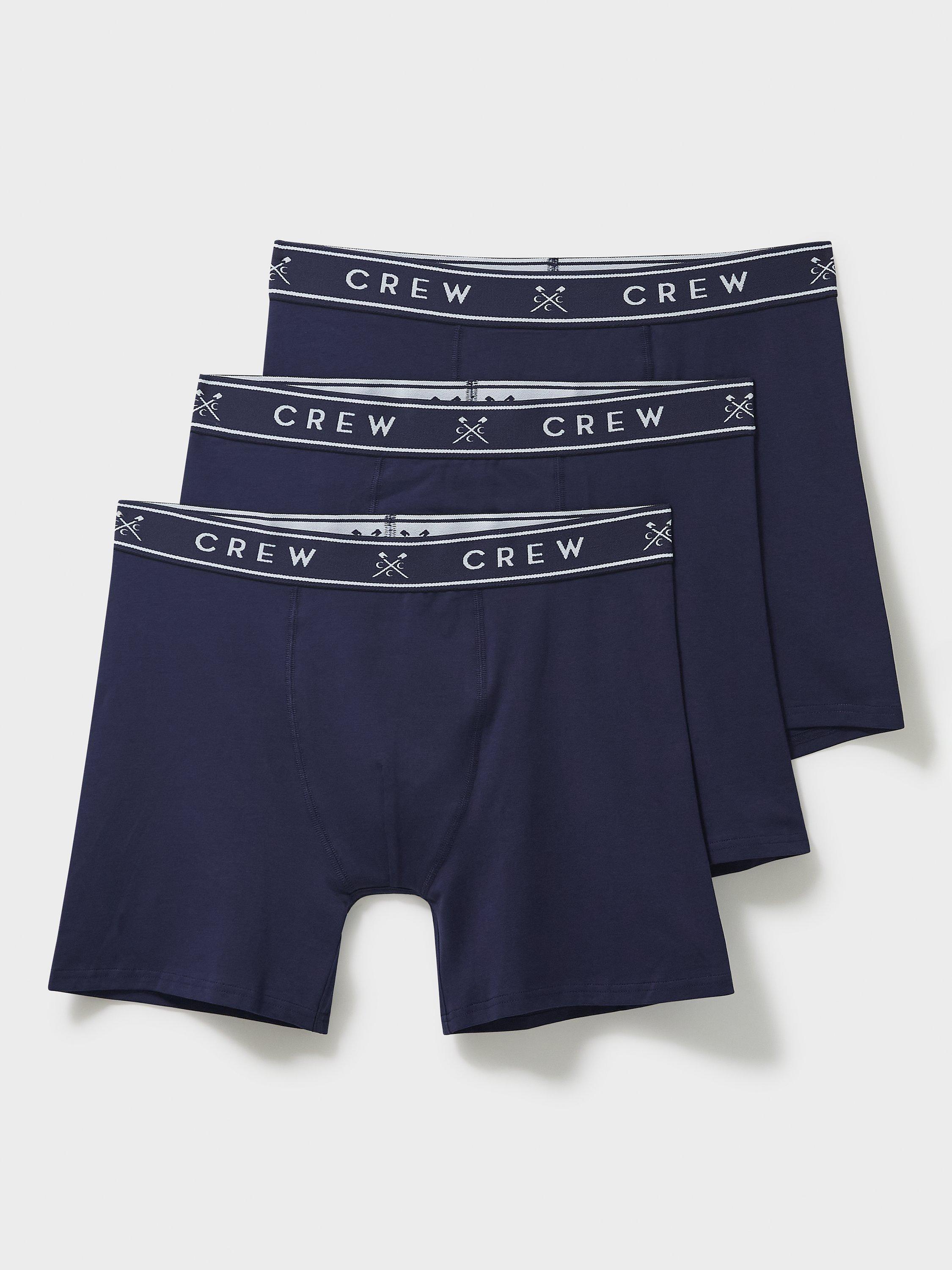 Crew Clothing Jersey Boxer, Pack of 3, Navy Blue