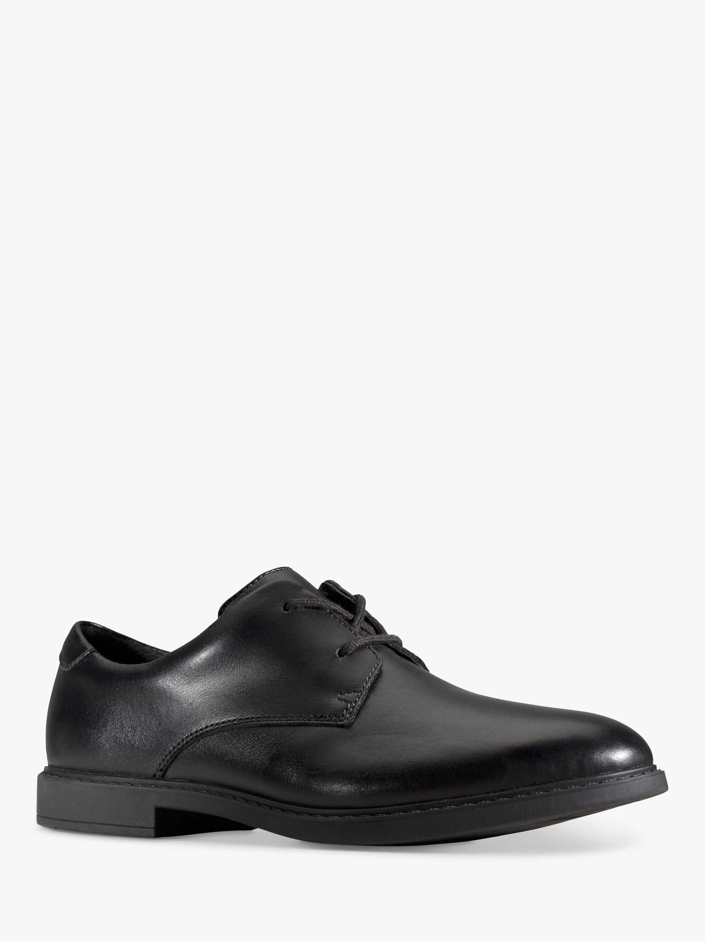 Product image 2 of 7, which shows Clarks Kids' Scala Loop Lace Up Leather School Shoes, Black, 3F