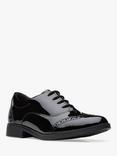 Clarks Kids' Aubrie Tap Brogue School Shoes, Black