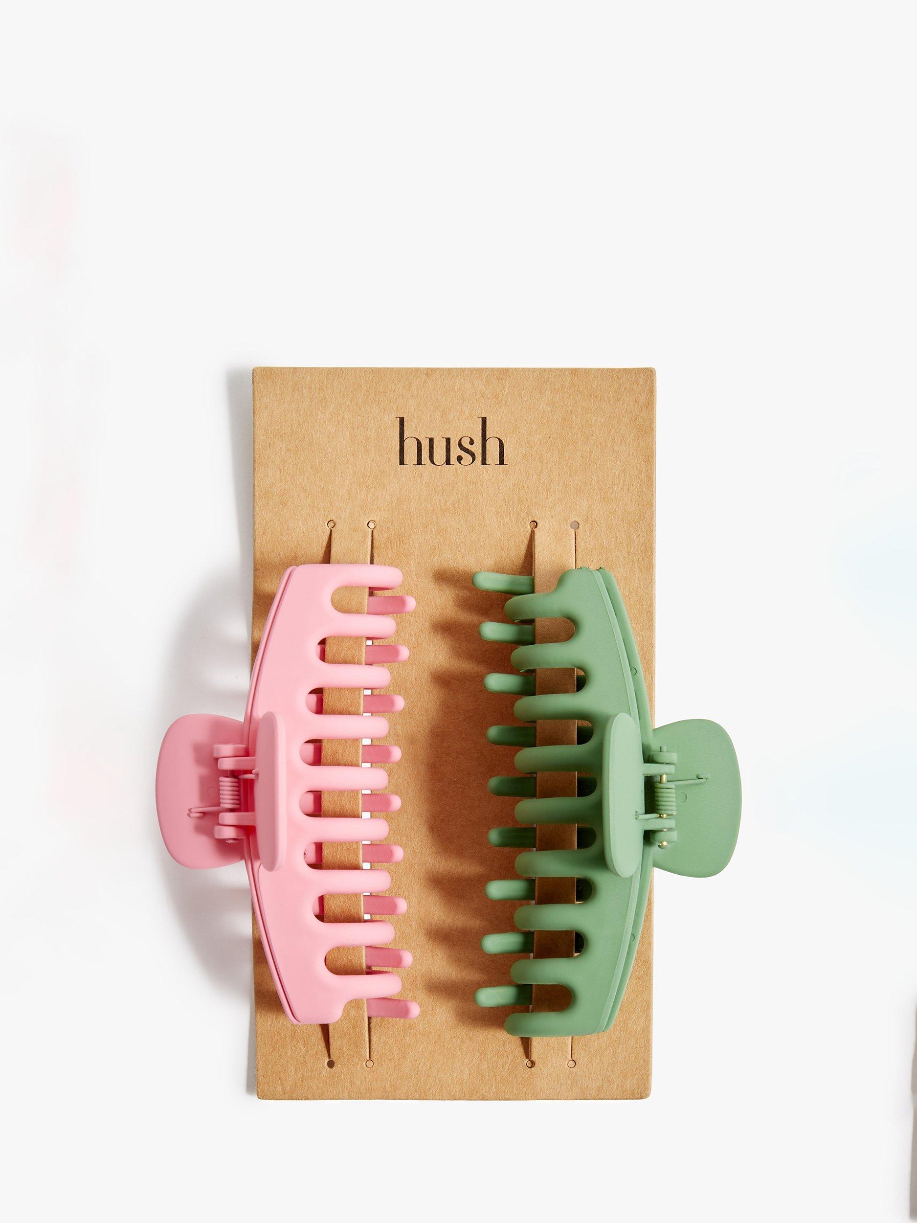 HUSH Mallory Square Hair Claws, Green/Pink