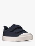 Clarks Kids' City Bright Riptape Trainers, Navy Canvas