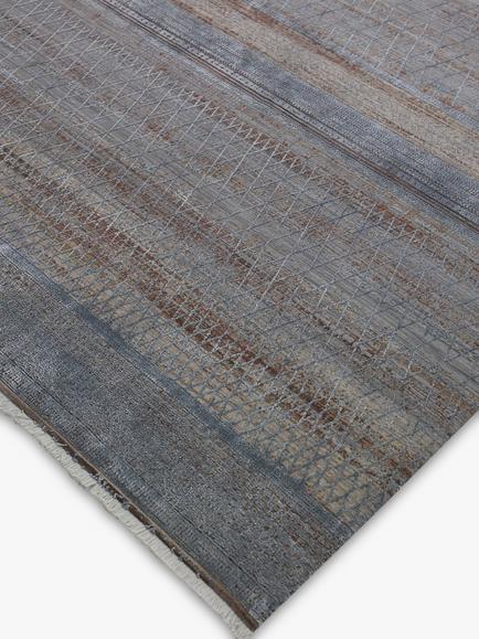 John Lewis Kargi Metallic Stripe Rug - view 2, Blue