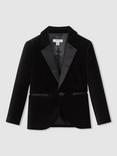 Reiss Kids' Ace Velvet Blazer, Black