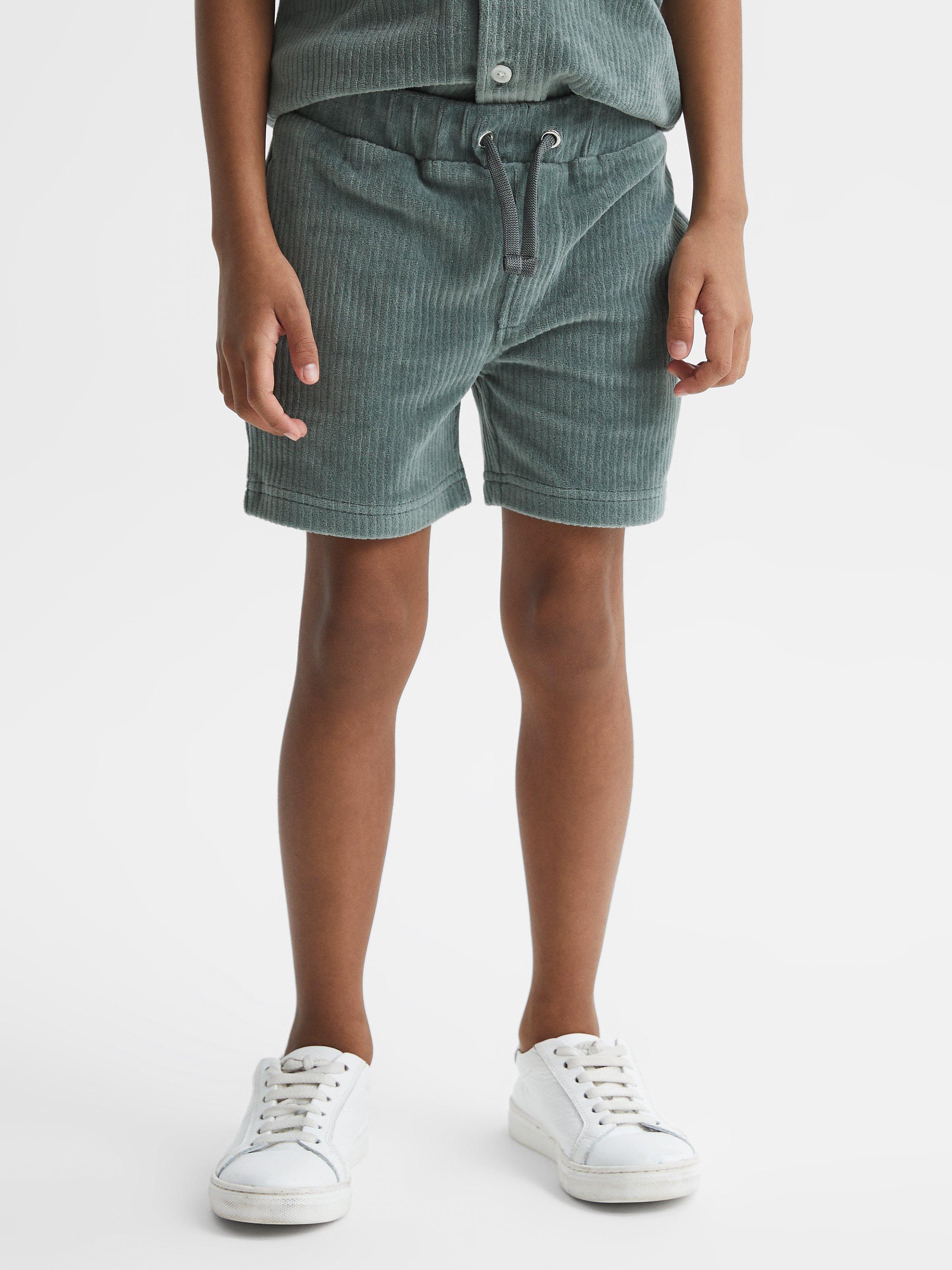 Reiss Kids' Tortuga Ribbed Chenile Shorts, Sage