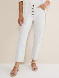 Phase Eight Cordelia Floral Print Jeans, Ivory/Blue