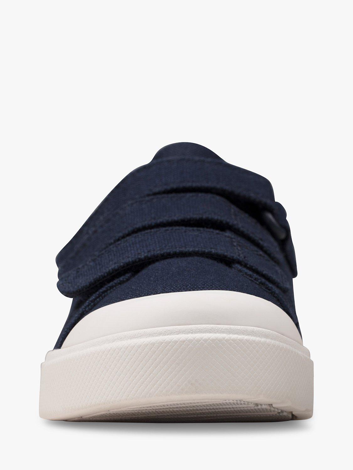 Product image 3 of 7, which shows Clarks City Vibe K Trainers, Navy Canvas, C13.5G