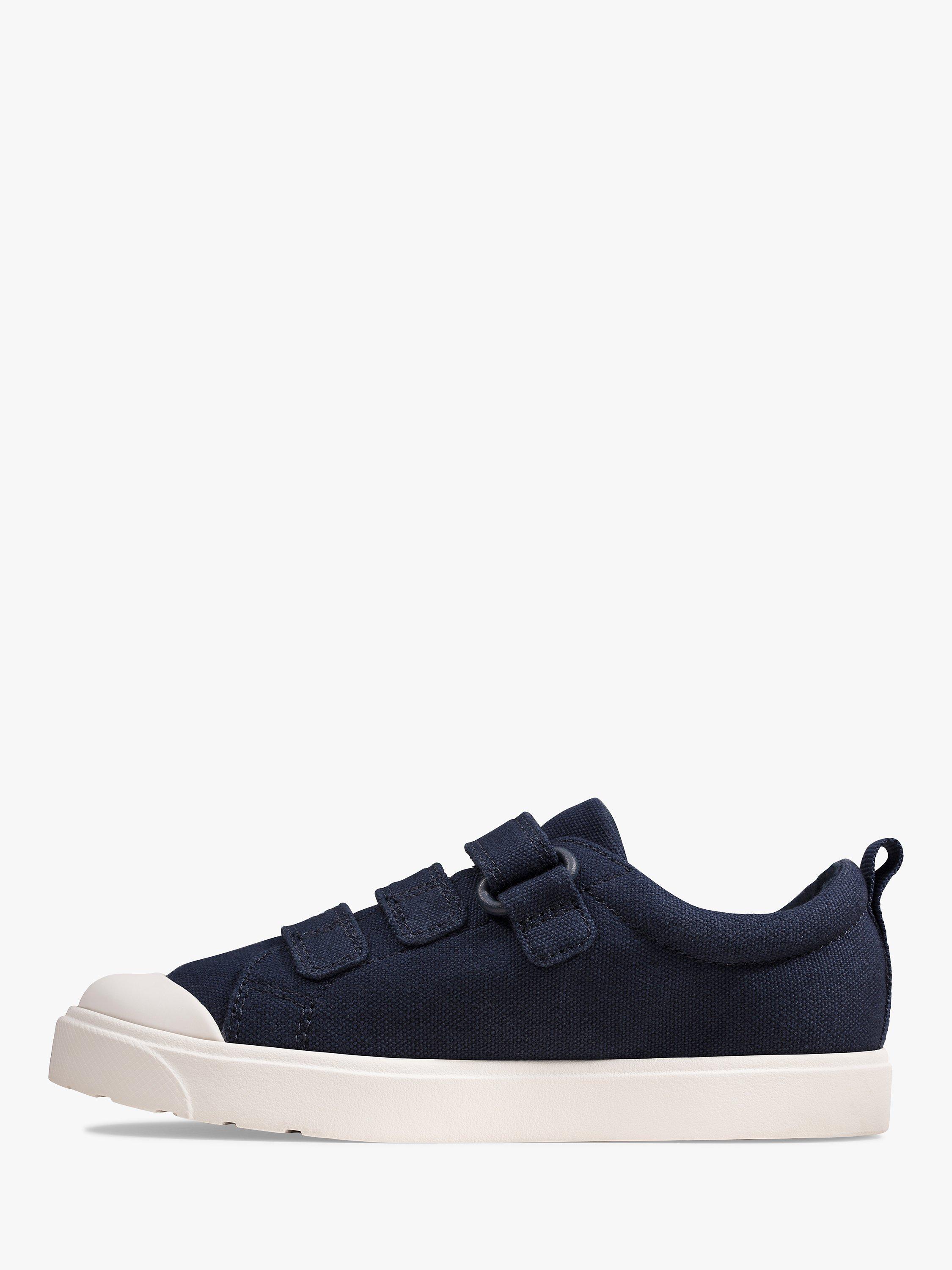 Product image 4 of 7, which shows Clarks City Vibe K Trainers, Navy Canvas, C13.5G