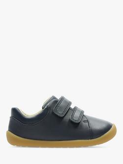 Clarks Kids' Roamer Craft Leather Riptape Shoes, Navy, Navy
