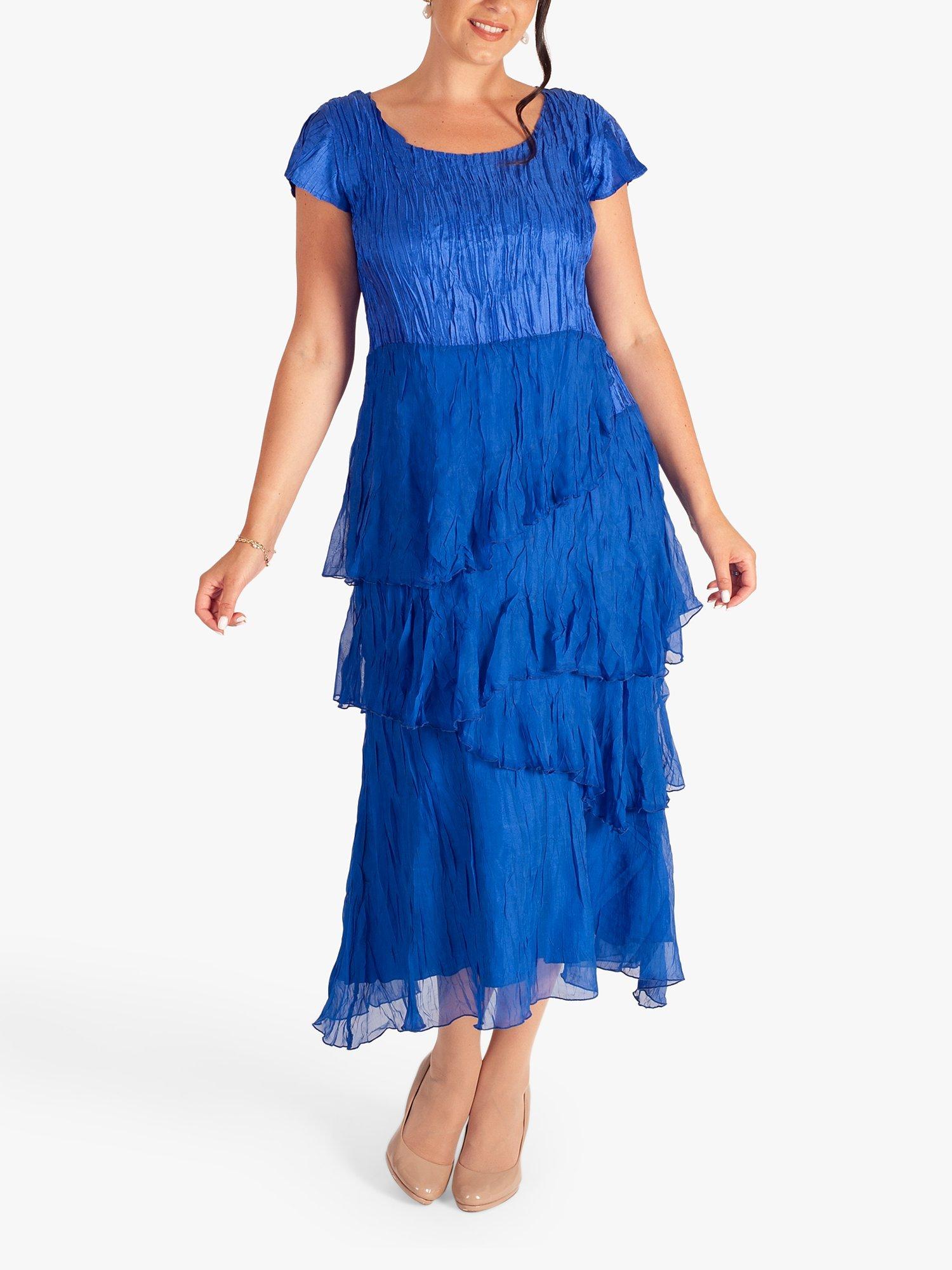 Product image 1 of 6, which shows chesca Sapphire Crush Tiered Dress, Blue, 12-14