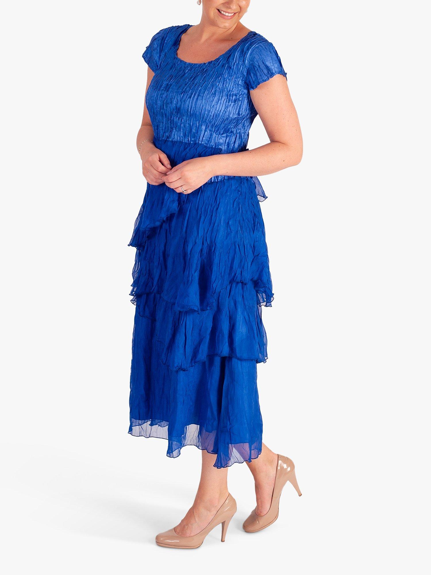Product image 3 of 6, which shows chesca Sapphire Crush Tiered Dress, Blue, 12-14