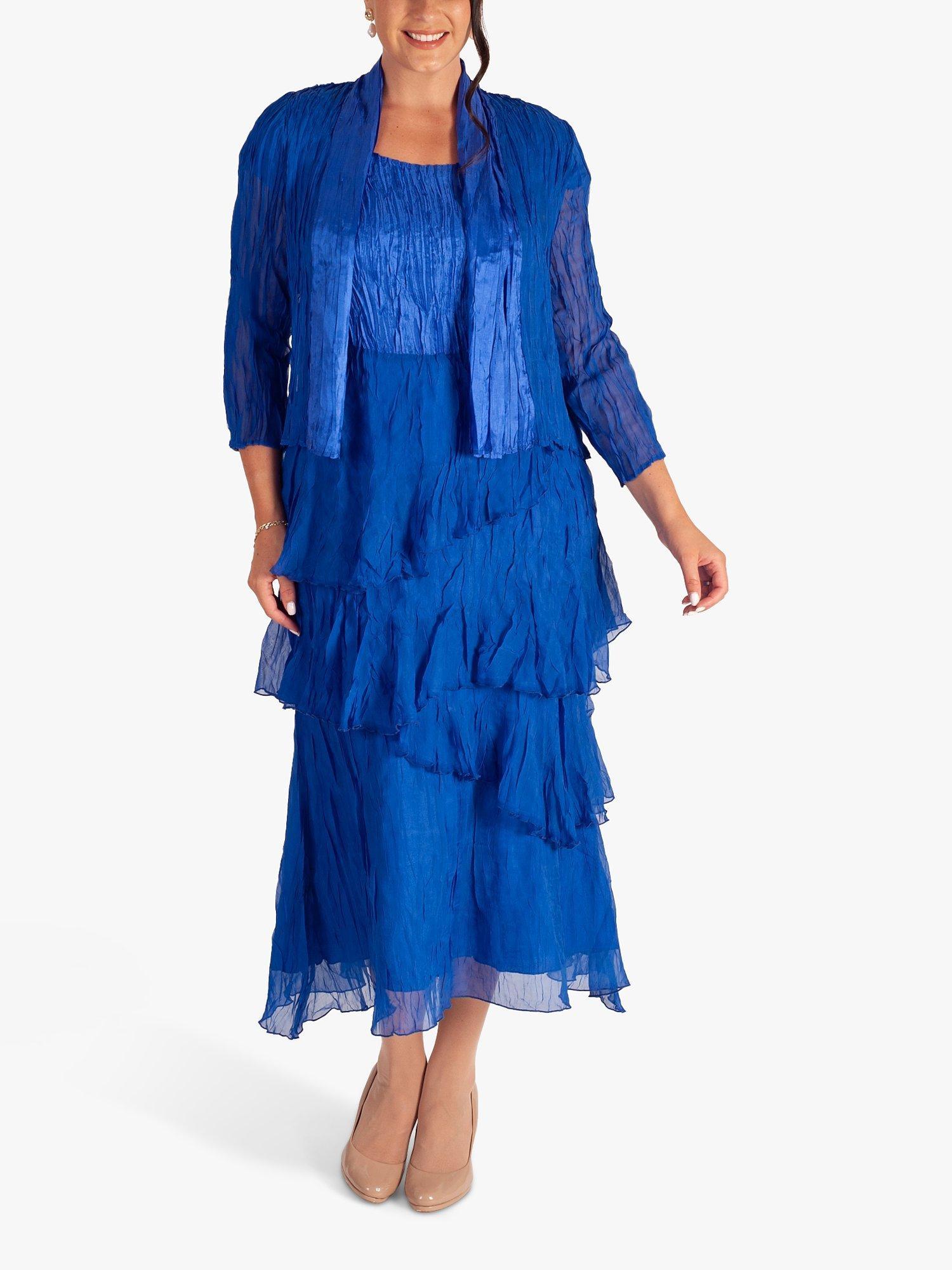 Product image 4 of 6, which shows chesca Sapphire Crush Tiered Dress, Blue, 12-14