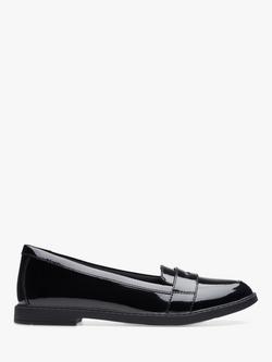 Clarks Kids' Scala Loafer School Shoes, Black Patent, Black Patent