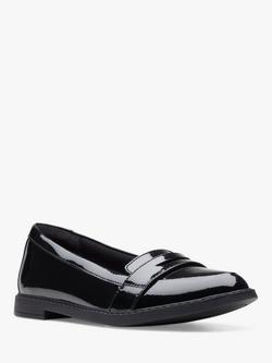 Clarks Kids' Scala Loafer School Shoes, Black Patent - view 2, Black Patent