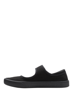 Clarks Kids' Hopper Go Plimsolls - view 2, Black Fabric