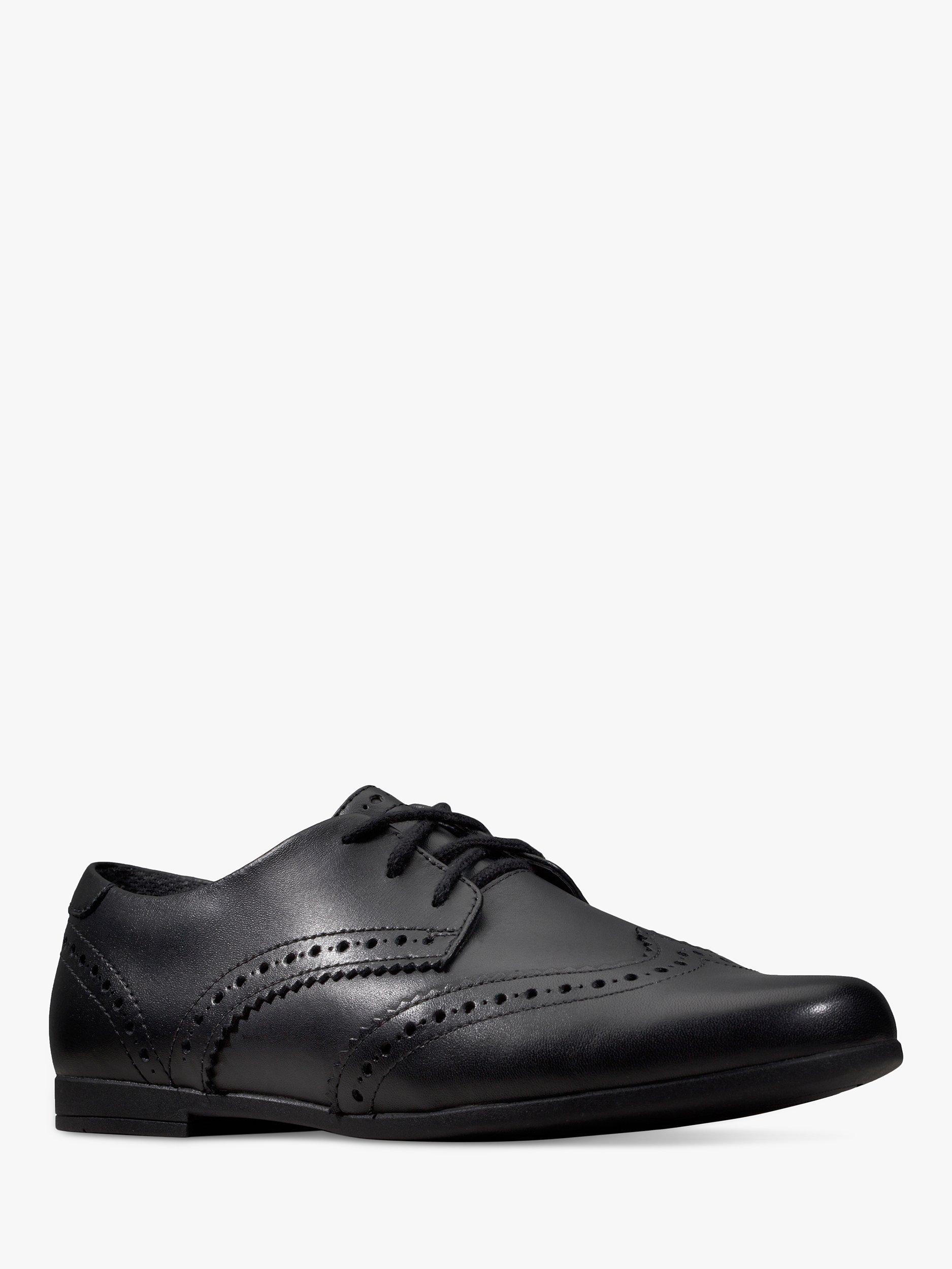 Product image 2 of 7, which shows Clarks Kids' Scala Lace Brogue School Shoes, Black, 3G