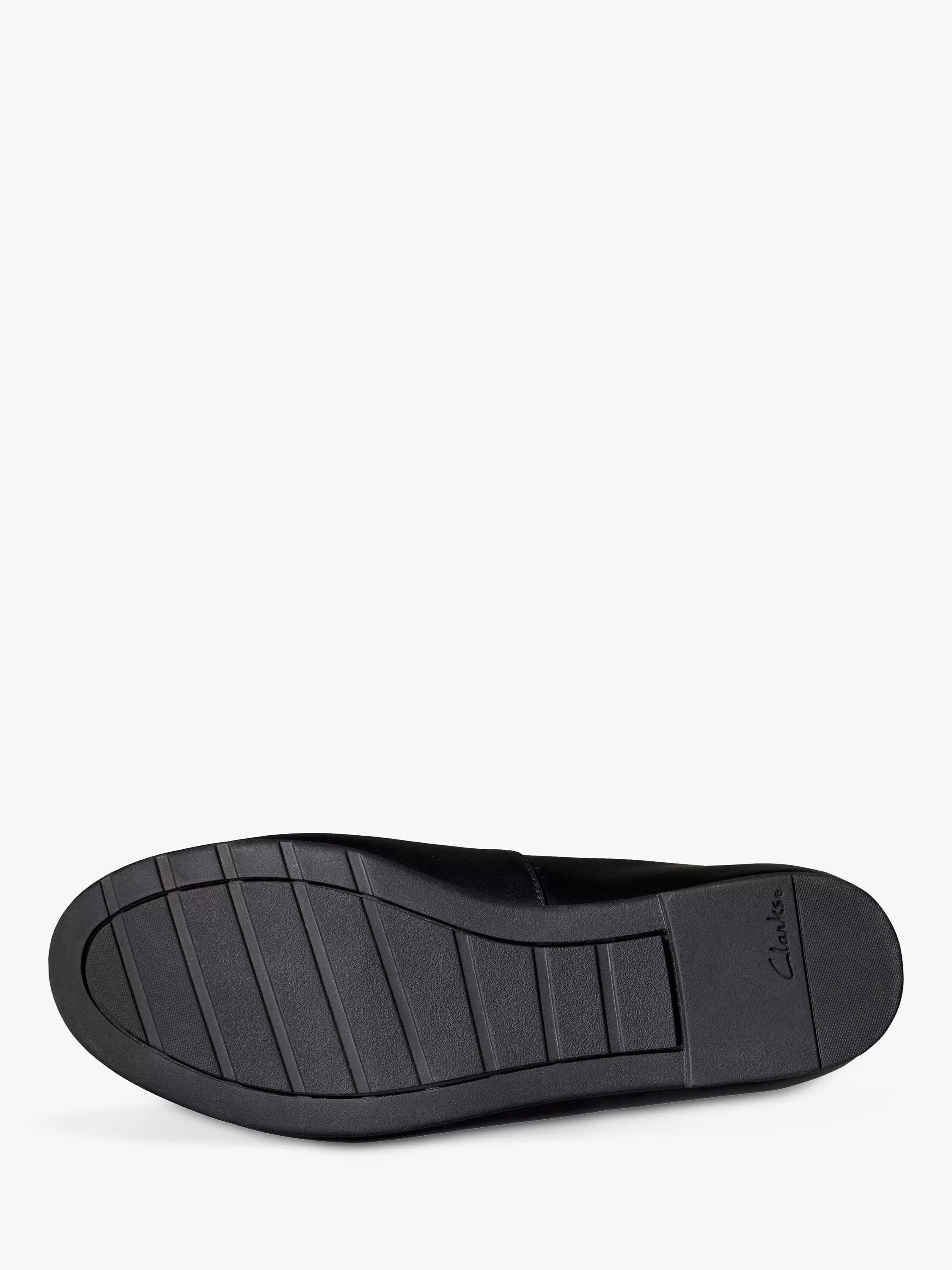 Mädchen Clarks Scala Gem Y Schwarze Leder Schuhe