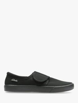 Clarks Kids' Hopper Run Plimsolls, Black Fabric