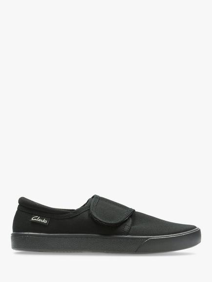 Clarks Kids' Hopper Run Plimsolls, Black Fabric
