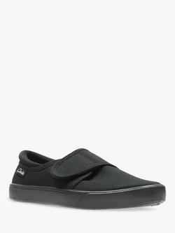Clarks Kids' Hopper Run Plimsolls - view 2, Black Fabric