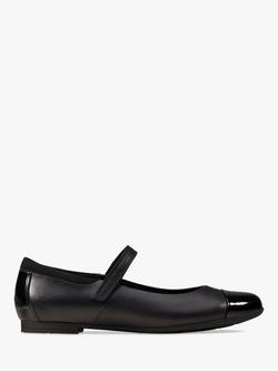 Clarks Kids' Scala Gem Leather School Shoes, Black Leather