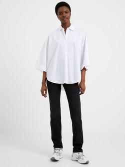 French Connection Rhodes Poplin Blouse, Linen White, Linen White