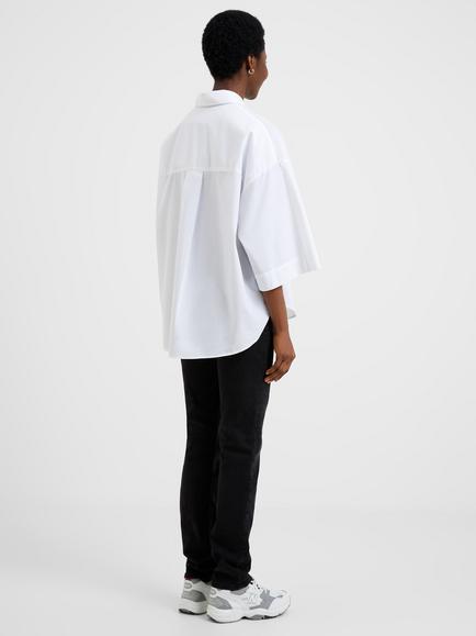 French Connection Rhodes Poplin Blouse, Linen White - view 2, Linen White
