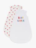 John Lewis ANYDAY Baby Sister Baby Sleeping Bag, 2.5 Tog, Pack of 2, Cream/Multi