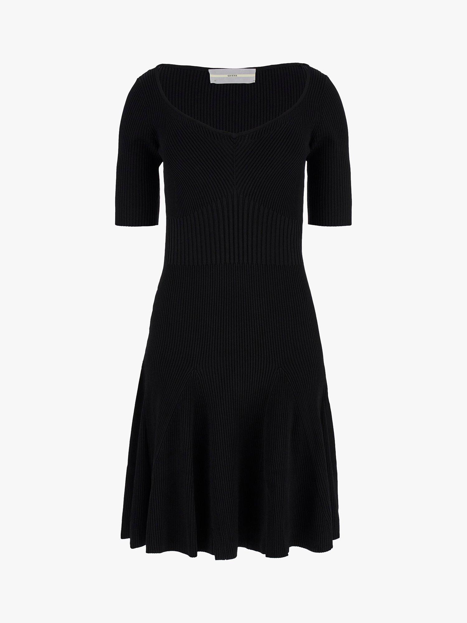 GUESS Julie Sweetheart Flared Dress, Jet Black