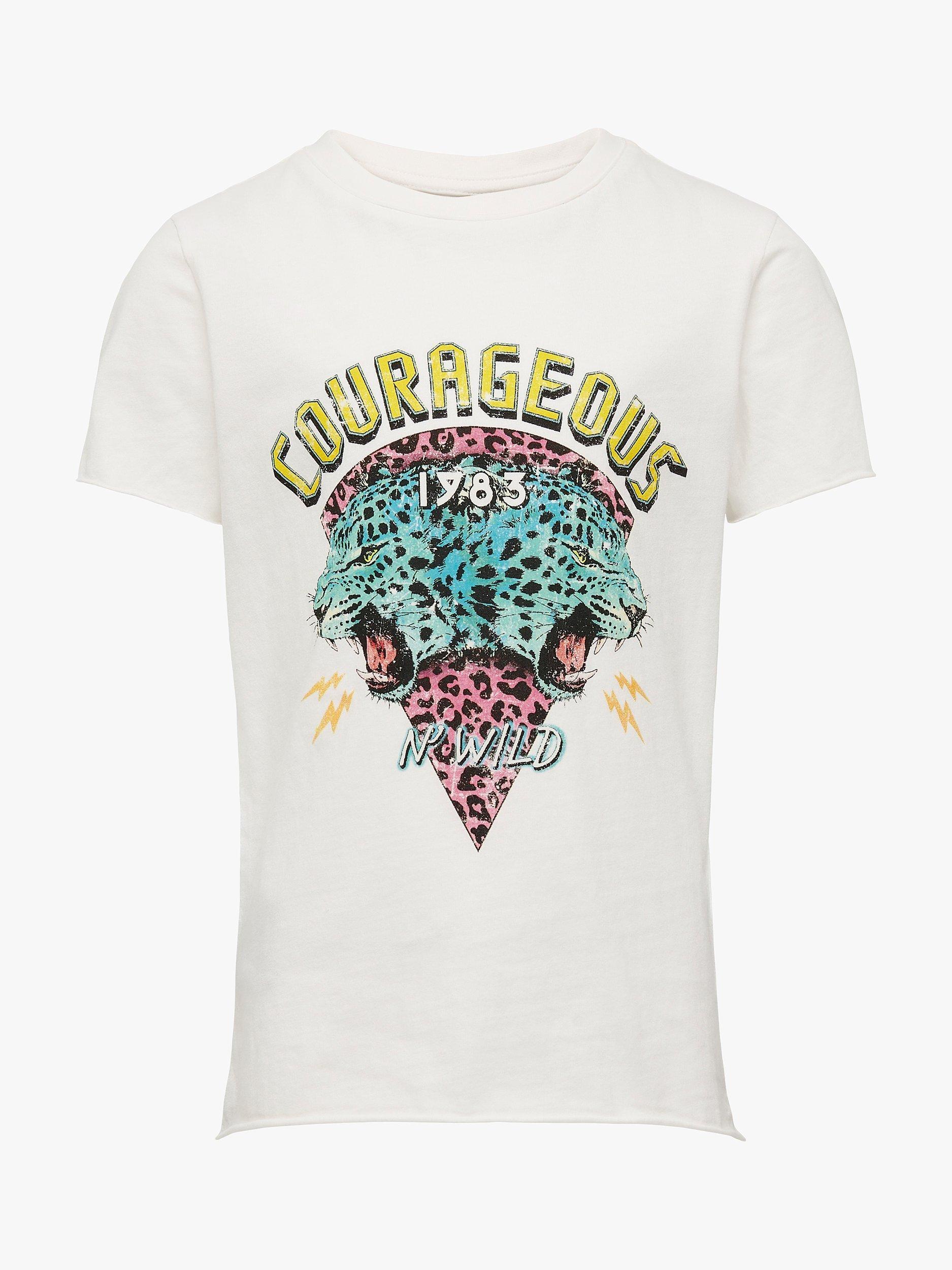 ONLY Kids' Koglucy Courageuos T-Shirt, Cloud Dancer