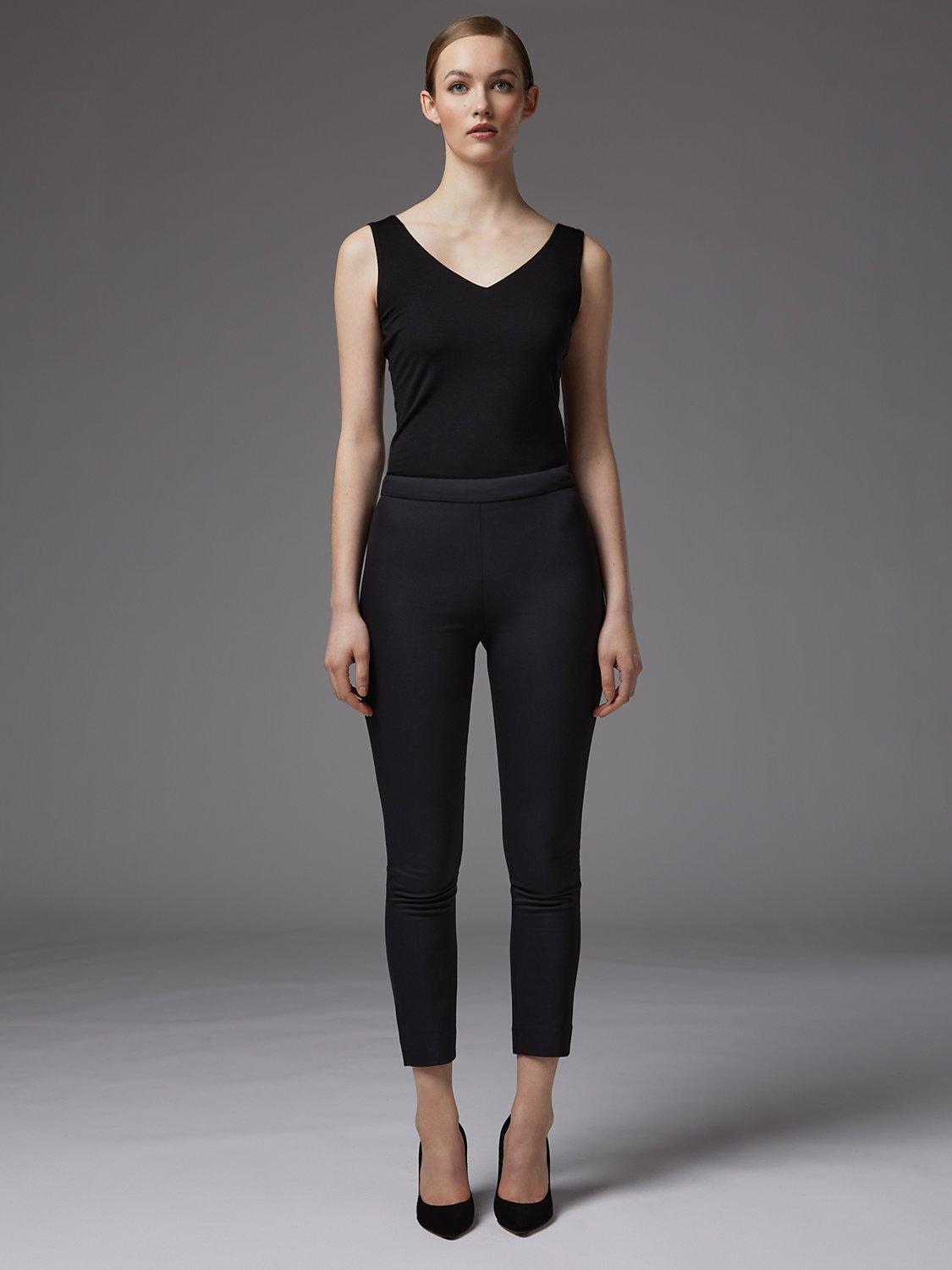 Product image 2 of 5, which shows L.K.Bennett Evan Cotton Blend Trousers, Bla-black, 6
