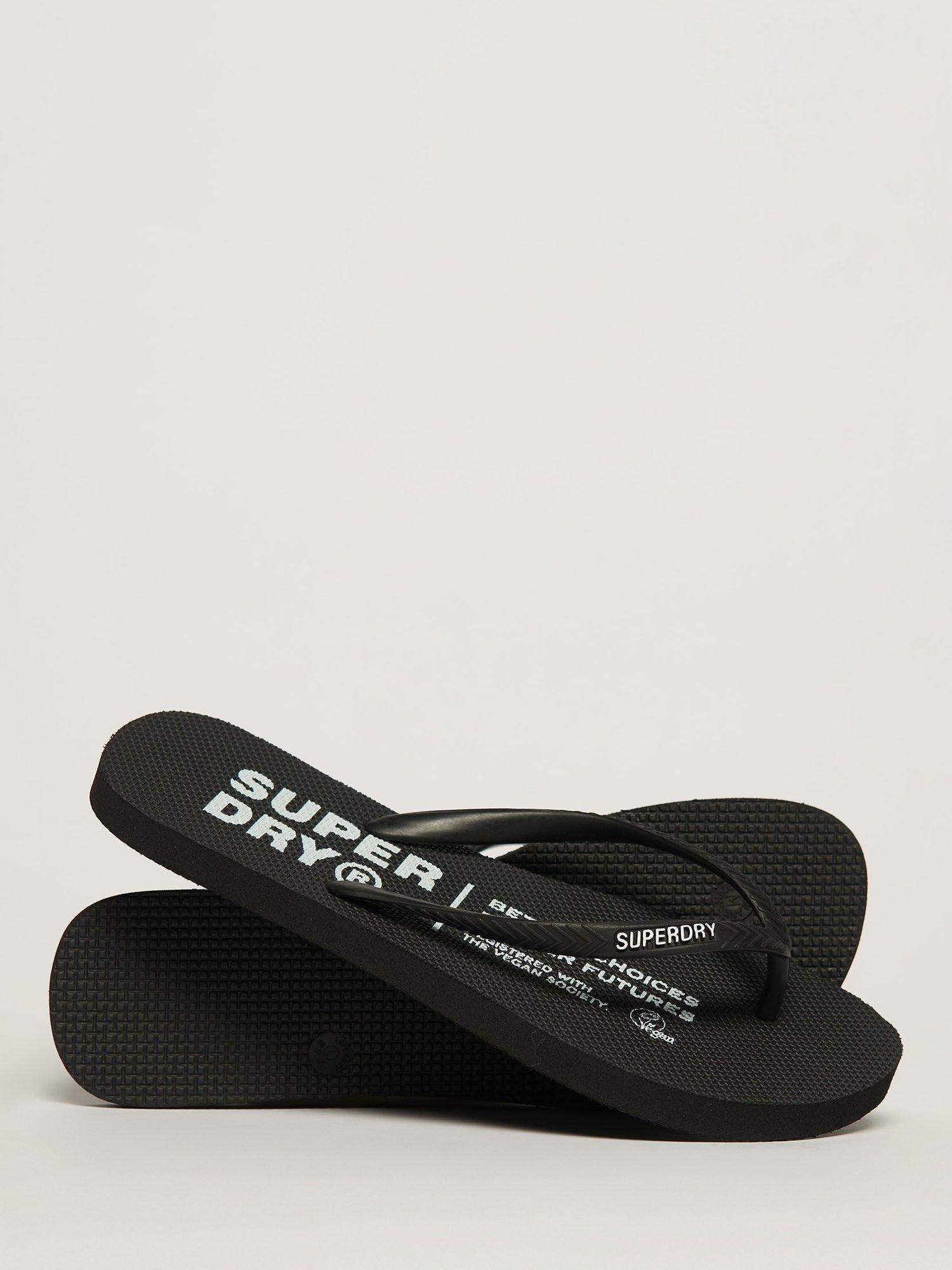 Superdry black flip flops on sale