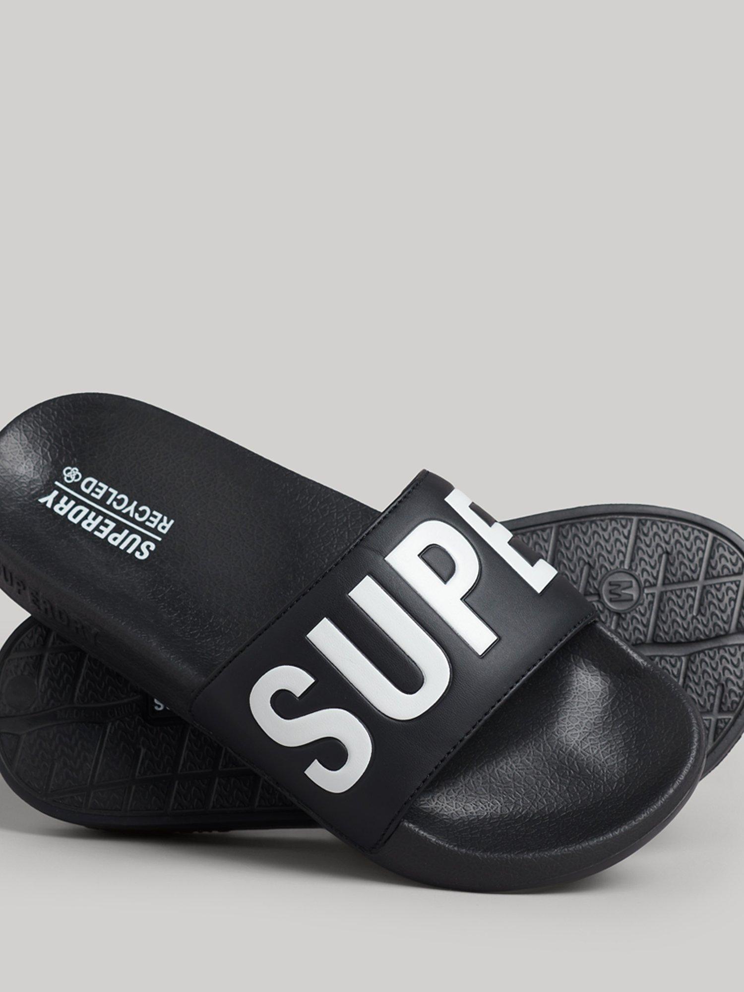 Product image 2 of 6, which shows Superdry Code Core Pool Sliders, Black/Optic, M