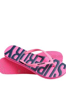 Superdry Vintage Vegan Flip Flops, Fluro Pink