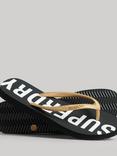 Superdry Code Core Sport Flip Flops, Black/Metallic Gold