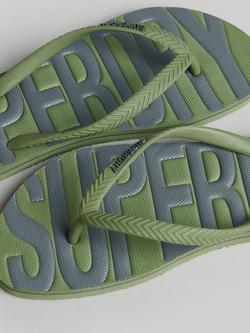 Superdry Vintage Vegan Flip Flops - view 2, Olive Khaki