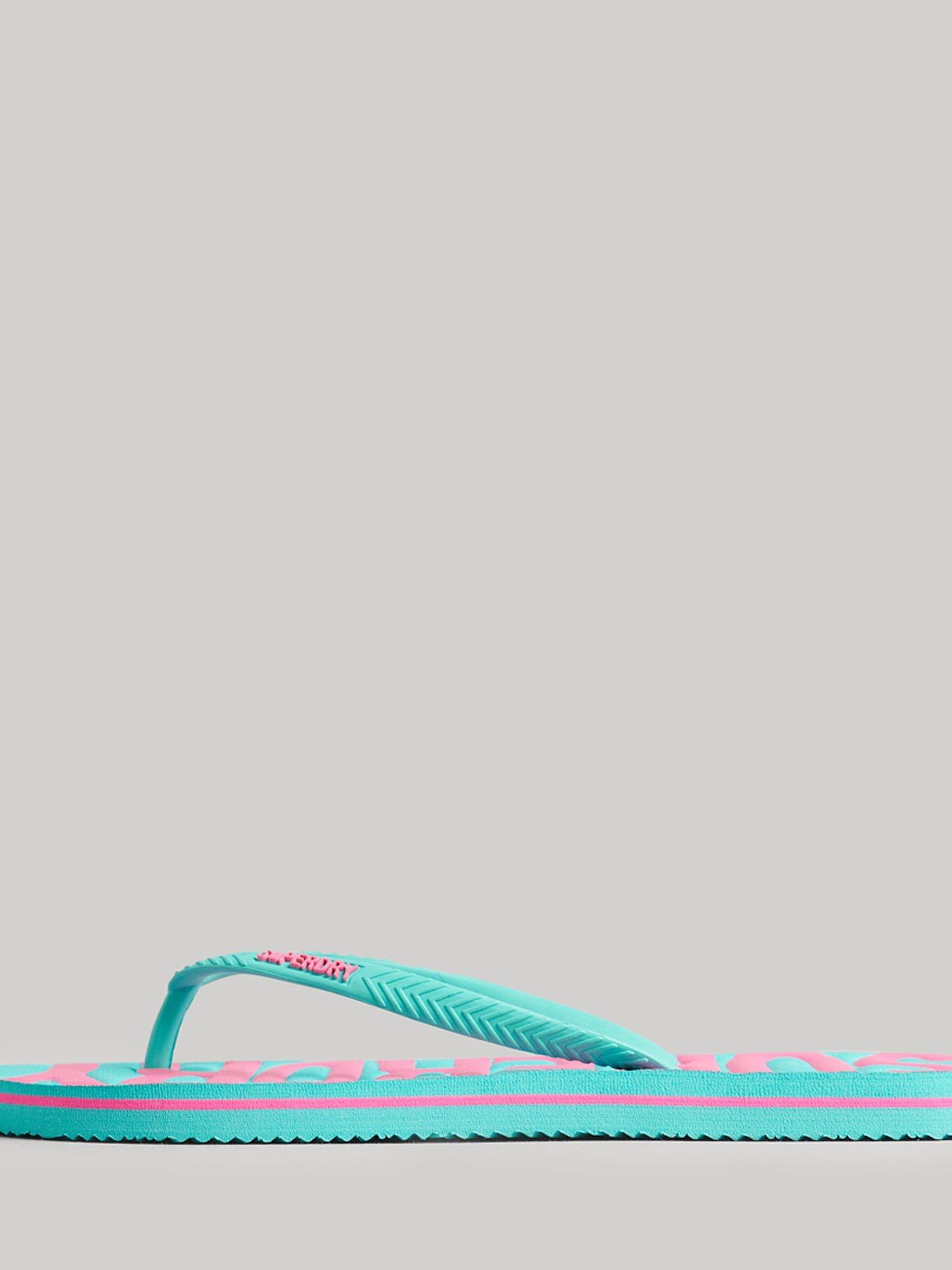 Product image 2 of 6, which shows Superdry Vintage Vegan Flip Flops, Aqua, S
