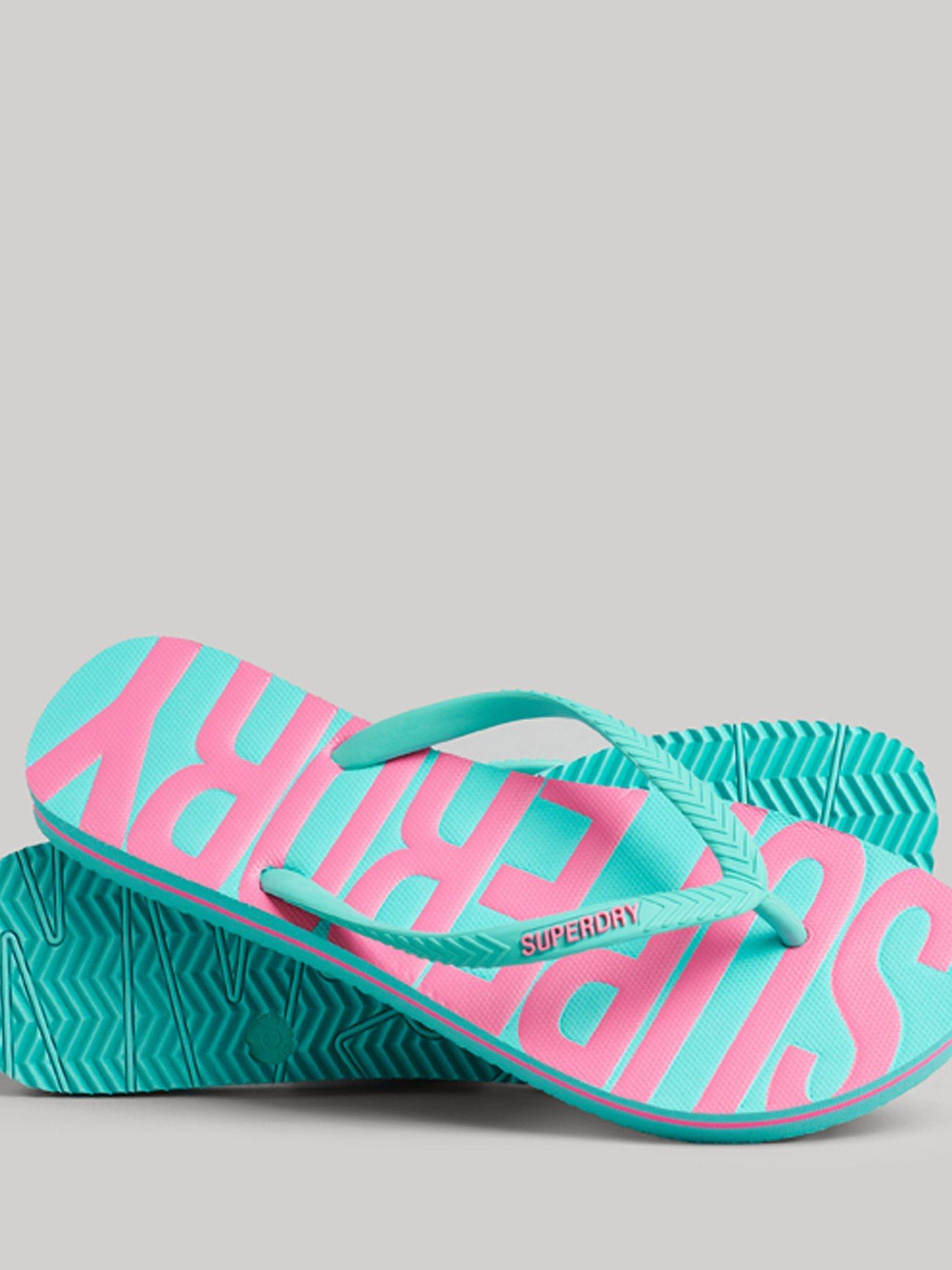 Product image 4 of 6, which shows Superdry Vintage Vegan Flip Flops, Aqua, S