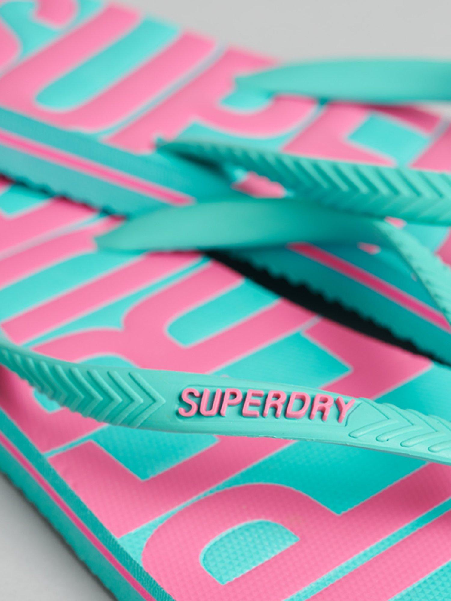 Product image 5 of 6, which shows Superdry Vintage Vegan Flip Flops, Aqua, S