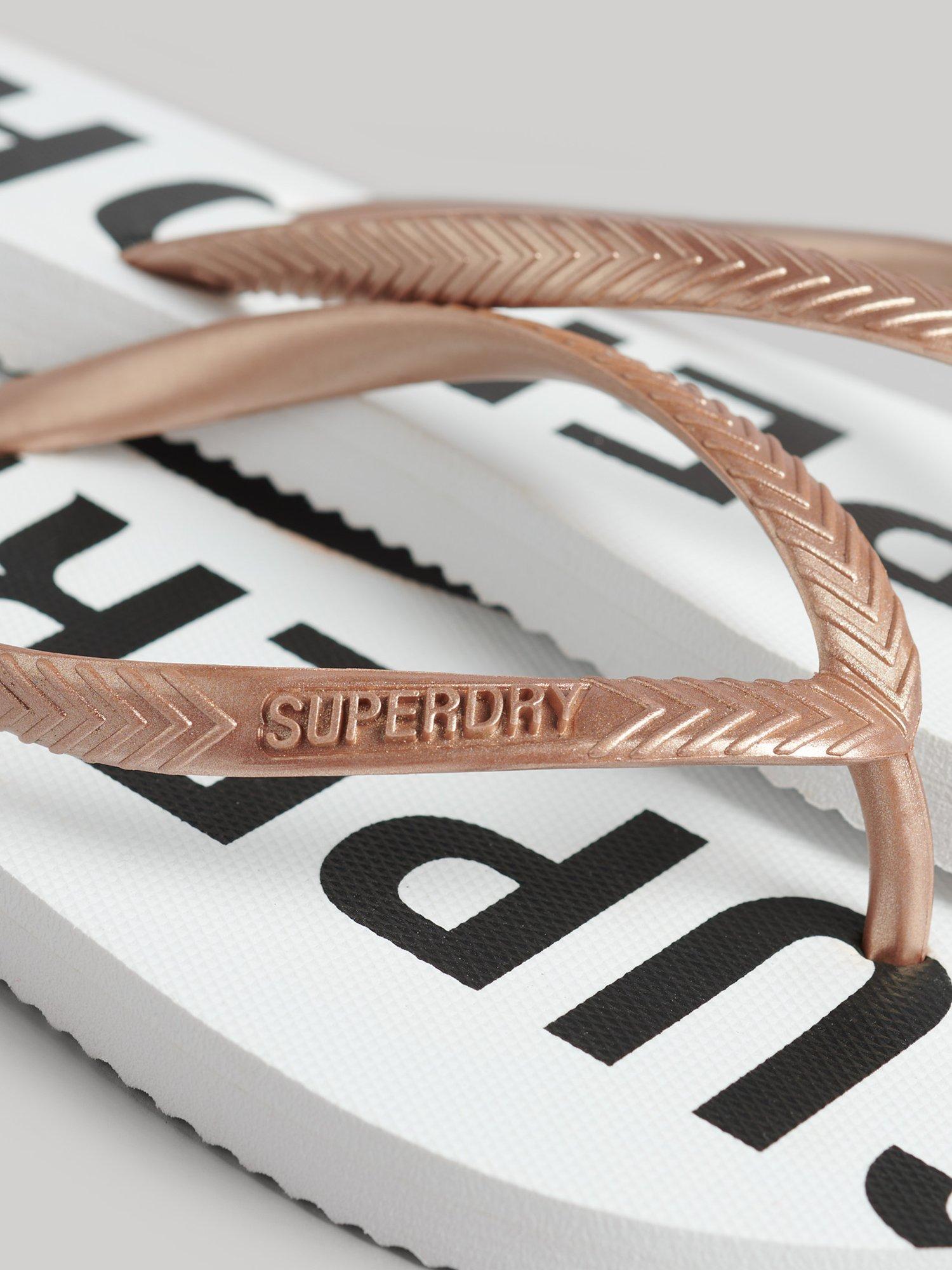 Product image 2 of 3, which shows Superdry Code Core Sport Flip Flops, Optic/Metallic Rose, S